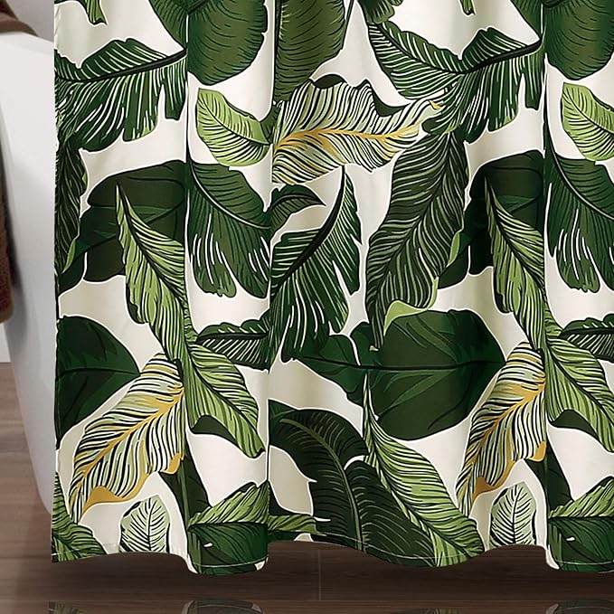 Lush Decor Tropical Paradise Shower Curtain Single 72" W x 72" L Green - Tropical Shower Curtains for Bathroom - Bathroom Curtain - Coastal Decor