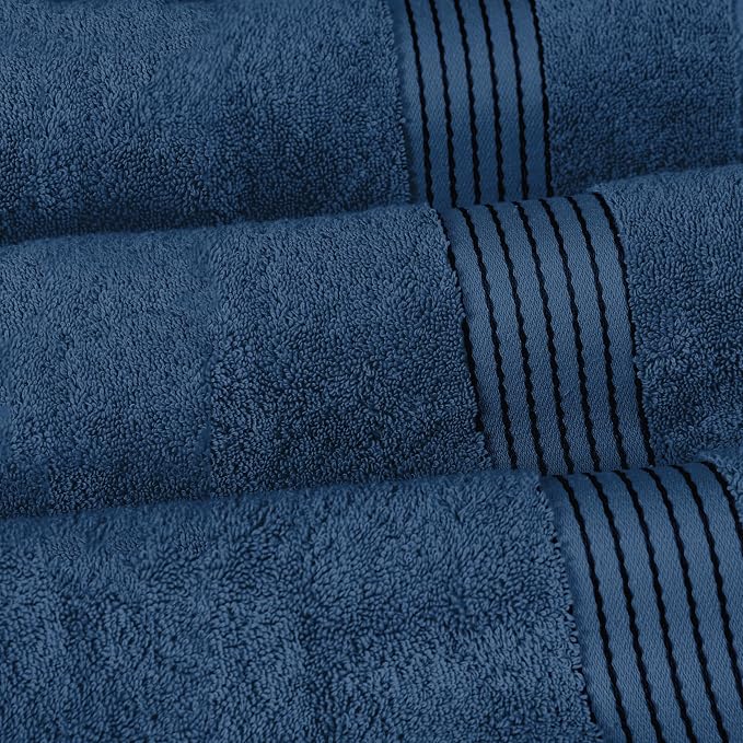 Elegant Comfort Premium Turkish Cotton 1 Piece Jumbo Bath Towel - 35 x 70 inch, Luxurious Hotel Spa Quality 100% Turkish Cotton Large Bath Towel - Highly Absorbent - Soft Bathroom Towel, Navy Blue