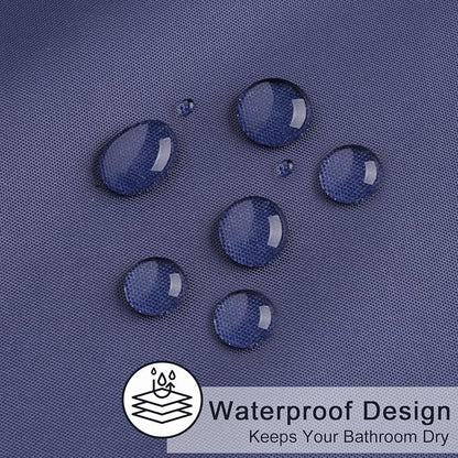 AooHome Extra Long Shower Liner, Polyester Solid Color Shower Curtain with Hooks, Weighted Hem, Water Repellent, 72 Width x 84 Height inch, Navy Blue