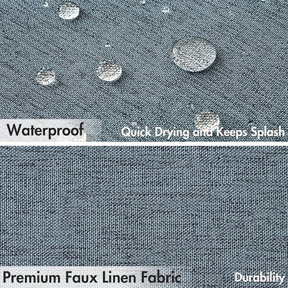 MIULEE Linen Fabric Shower Curtain Dusty Blue W72*L72 12 Metal Hooks | Modern, Heavy Duty, Shower Curtain Set, Waterproof Thick Cloth Shower Curtains, Bathroom Hotel Bathtub, Washable