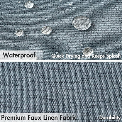 MIULEE 72 x 84 Extra Long Linen Shower Curtain Dusty Blue 12 Metal Hooks | Washable, Fabric Shower Curtain, Waterproof Neutral Thick Cloth Shower Curtain, Bathroom Hotel Bathtub