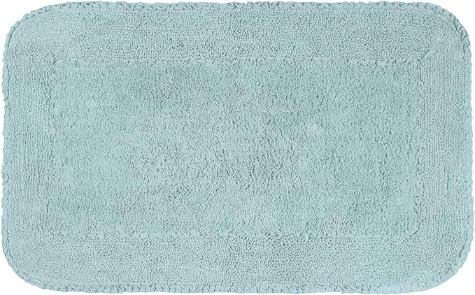 Home Weavers Radiant Collection 100% Cotton Bathroom Rugs Set, Washable Rug, Extra Soft and Absorbent Bath Rug, Kitchen Mat, Bath Mat Set, Bath Floor Mat Non Slip, 24"x40" Rectangle, Sky Blue