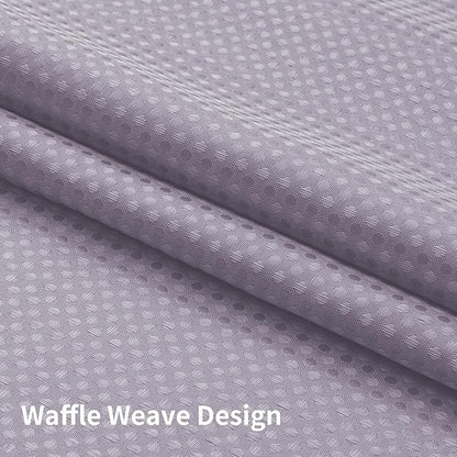 Colorful Star No Hook Shower Curtain with Snap in Fabric Liner, Waffle Weave Heavy Duty Thick Shower Curtains with Mesh Top Window, Hotel Style Waterproof Bathroom Curtain Set, 72 x 75 Inch, Lavender