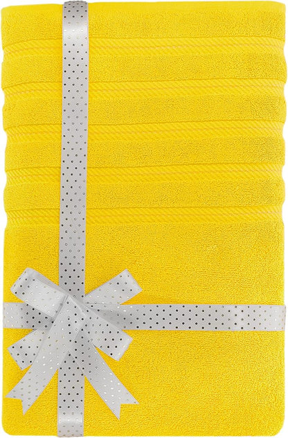 American Soft Linen 35x70 Jumbo Large Bath Towel, 600 GSM 100% Cotton Turkish Bath Sheet, Oversized Luxury Bath Towel for Bathroom Beach and Pool, Yellow