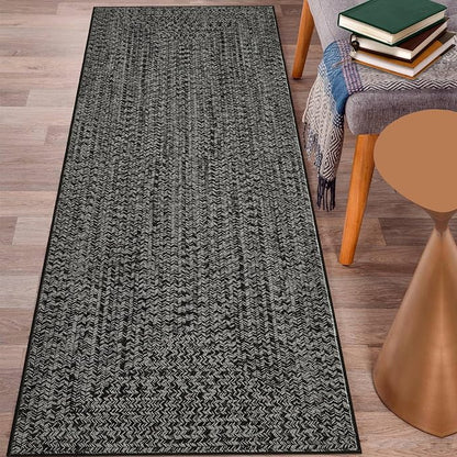Runner Rugs for Hallway 2x6 Rug Runner Washable Kitchen Rugs Non Slip Modern Farmhouse Soft Hallway Runners Contemporary Low Pile Rug for Living Room Bedroom Decor Nursery, Black/Grey