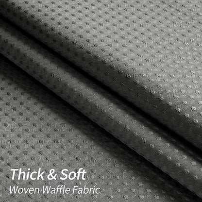 MitoVilla Extra Long Shower Curtain 72 x 84, Grey 84 inch XL Waffle Fabric Shower Curtains for Modern Luxury Bathroom Decor, Waffle Weave Textured Weighted Shower Curtain 84 inch, Charcoal Grey