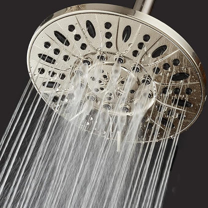 AquaDance Brushed Nickel High Pressure 6-Setting 7" Rain Shower Head – Angle Adjustable, Anti-Clog Showerhead Jets, Tool-Free Installation-USA Standard Certified-Top U.S. Brand – 1.8 GPM
