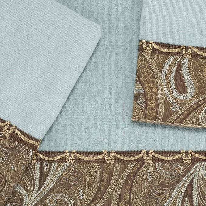 Avanti Linens - 3pc Towel Set, Soft & Absorbent Cotton Towels (Bradford Collection, Mineral)