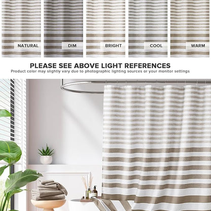 Madison Park Standard Shower Curtain for Bathroom, Taupe Ombre, 72" x 72" | Ariana Ombre Cozy, Spa Quality Modern Waffle Weave Contemporary, 3M Scotchgard Treatment, Machine Washable