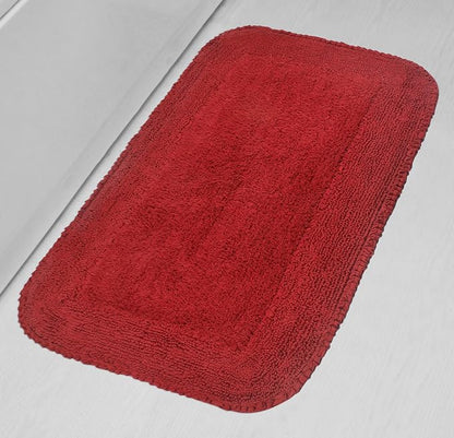 Home Weavers Radiant Collection 100% Cotton Bathroom Rugs Set, Washable Rug, Soft Cotton Extra Soft and Absorbent Bath Rug, Kitchen Mat, Bath Mat Set, Bath Floor Mat Non Slip, 24"x40" Rectangle, Red