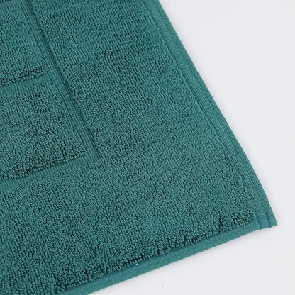 Superior 100% Cotton Bathmat Set, Bath Mats, Bathroom Decor, Shower, Bathtub Essentials, Home Accessories, Small Washable Rug, No Backing, Heavyweight, Nora Collection, Set of 2, 22" x 35", Teal