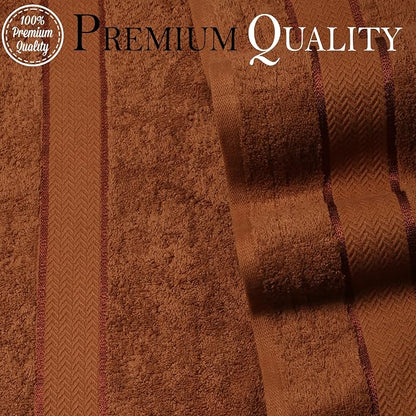 CRAFTBERRY- 6 Piece 100% Cotton Bath Towel Set -2 Bath 2 Hand 2 Face, Brown | 100% Cotton • Thick & Plush • Hotel Quality • Ultra Soft • Highly Absorbent • Quick Dry • Low Lint • Machine Washable