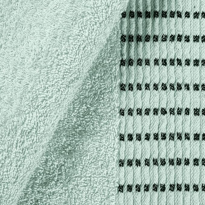Ultra Soft 3 Pack Cotton Towel Set, Contains a Bath Towels 28x55 inch, a Hand Towels 16x24 inch & a Wash Cloths 12x12 inch, Ideal Everyday use, Compact & Lightweight - Sea Green