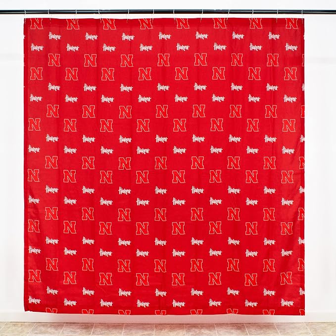Everything Comfy Nebraska Cornhuskers Bright and Colorful Shower Curtain Cover 70" x 72"