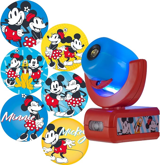 Projectables Mickey & Minnie Mouse Night Light with Dusk to Dawn Sensor | Plug In Night Light for Kids Room, Nursery, and Children's Bedroom, Mickey Mouse Room Décor, UL Certified, Energy Efficient