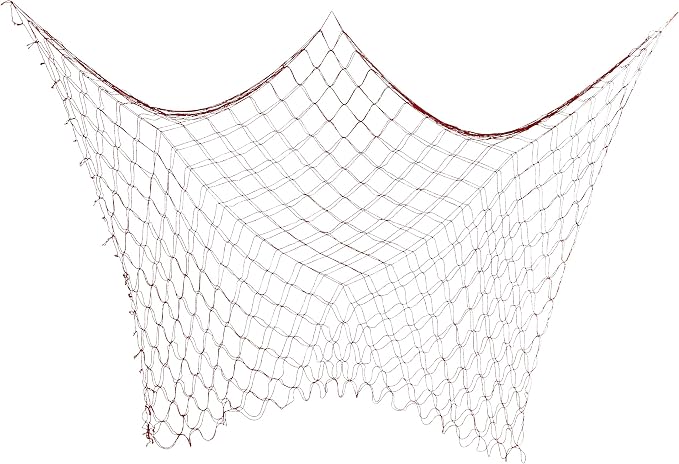 Beistle Red Decorative Fish Netting, Beach Party Supplies for Ocean, Under-The-Sea or Pirate Themed Parties, Hawaiian Luau’s, Summer Beach Parties, 4’ x 12’