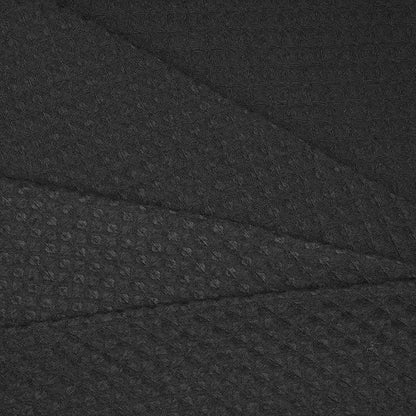 River Dream Cotton Blend Fabric Shower Curtain Set with Liner, Black, 54x80 | Waffle Weave, No Hook Needed, with Snap in Replacement Liner, Top Sheer Window, Hotel Quality Fabric for Bathroom