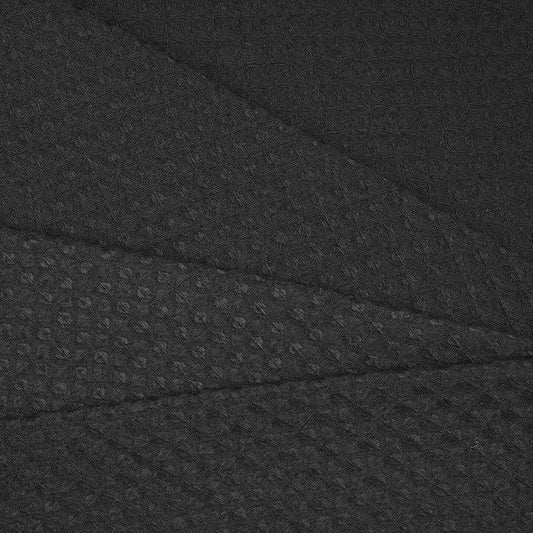 River Dream Cotton Blend Fabric Shower Curtain Set with Liner, Black, 54x80 | Waffle Weave, No Hook Needed, with Snap in Replacement Liner, Top Sheer Window, Hotel Quality Fabric for Bathroom