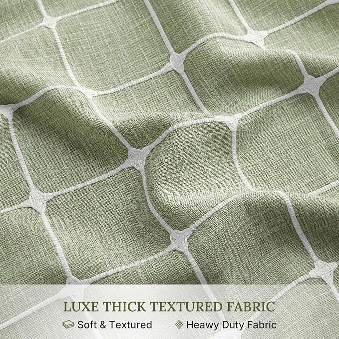 RiverDream Farmhouse No Hooks Shower Curtain with Snap-in Liner,Green,71x74 | Snap on Fabric Liner,Heavy Duty,Quick Dry,Mesh Top Window,With Bottom Magnets,Washable,with Tassels,Standard Size