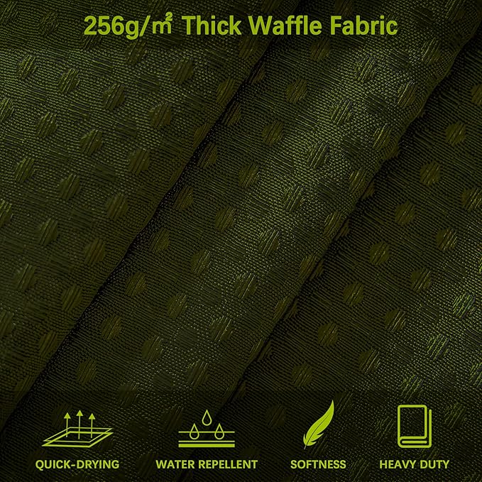 Waffle Shower Curtain Deep Green, Stall Shower Curtain, Heavy Duty Fabric Shower Curtains, Hotel Quality Bathroom Army Green Shower Curtains, 60 x 72 Inches