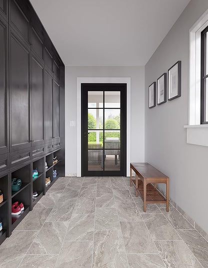 Daltile Perpetuo 3" X 24" Porcelain Marble Look Bullnose in Matte Eternal Grey (Sold by the piece)