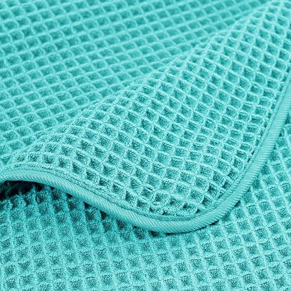 POLYTE 430 GSM Poly Blend Microfiber Quick Dry Waffle Bath Towel, 30x60 in | 4 Pack, Oversize, Lint Free, Body Towel