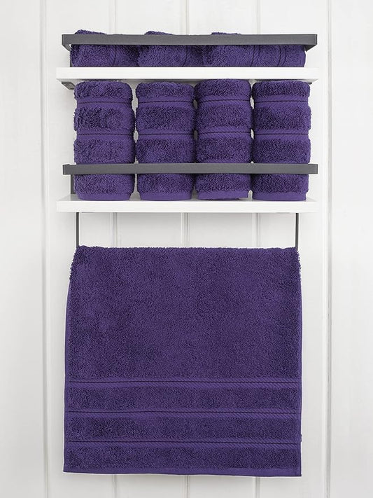 American Soft Linen Luxury Hand Towels for Bathroom, 600 GSM Heawy Weight 16x28 Size 100% Cotton Turkish 4 Piece Hand Face Towel Set, Purple Hand Towels