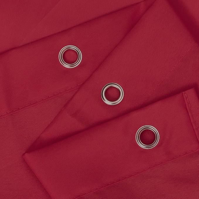 N&Y HOME Fabric Shower Curtain or Liner with Magnets, Red | Hotel Quality, Washable, Water Repellent, Cloth Shower Curtain with Grommets for Bathroom, Standard Size