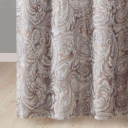 Madison Park Aubrey Shower Curtain for Bathroom, 72 x 72, Blue/Brown | Microfiber, Adds Privacy, Machine Washable, Striped Pattern, Jacquard, OEKO-TEX Certified