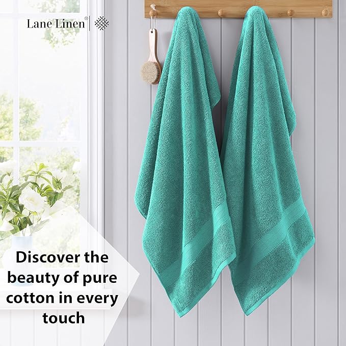 LANE LINEN Oversized Bath Sheet Set Absorbent Quick Dry 100% Cotton - Teal | Cotton Bath Towels Large - Generously Sized, Oversized & Roomy, Lightweight & Breathable, Fade-Resistant Color