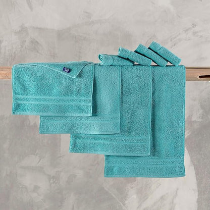 Hawmam Linen Teal Turquoise Hand Towels 4 Pack Turkish Cotton Premium Quality Soft and Absorbent Small Towels for Bathroom