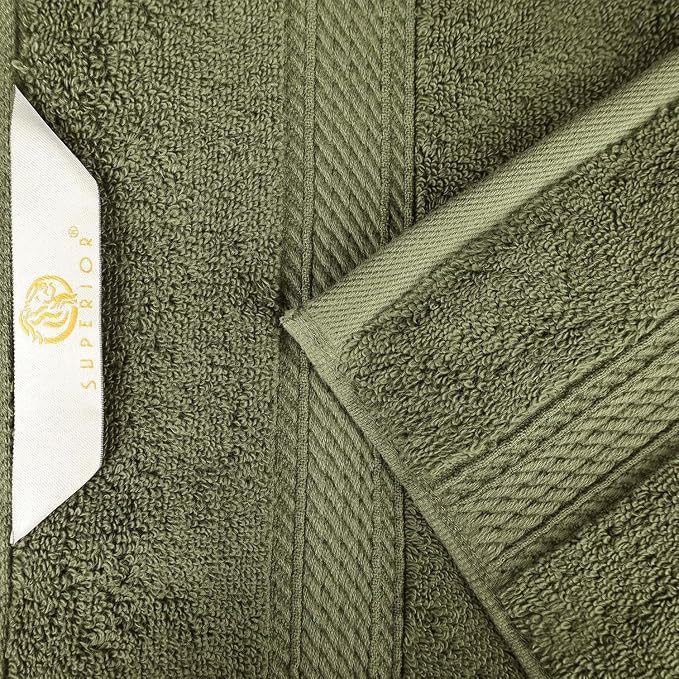 SUPERIOR Egyptian Cotton Pile Plush Bath Sheet, 2 Piece Set, Forest Green | Highly Absorbent, Ultra Soft Luxury 800 GSM Towel Set for Bathroom, Shower, Hotel Essentials Oversize Plush Madeline Towels