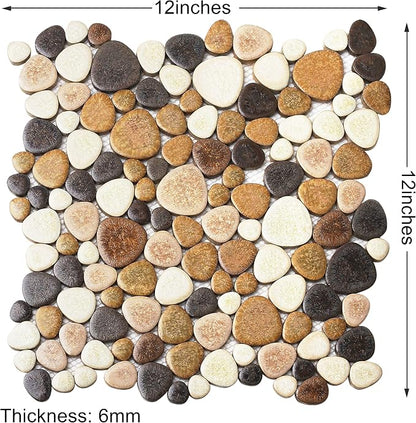 Yellowstone Matte Pebbles Mosaic Tile for Shower Floor Bathroom Floor Tiles Non Slip [5 Sheets]