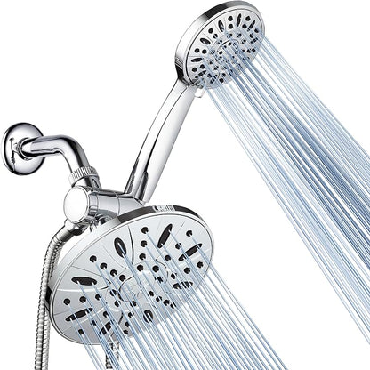 AquaDance 7" Premium High Pressure 3-way Rain & Handheld Shower Head Combo | Enjoy Luxury 7-inch Showerhead & 6-mode Hand Shower Separately or Together! Premium Stainless Steel Hose - Chrome