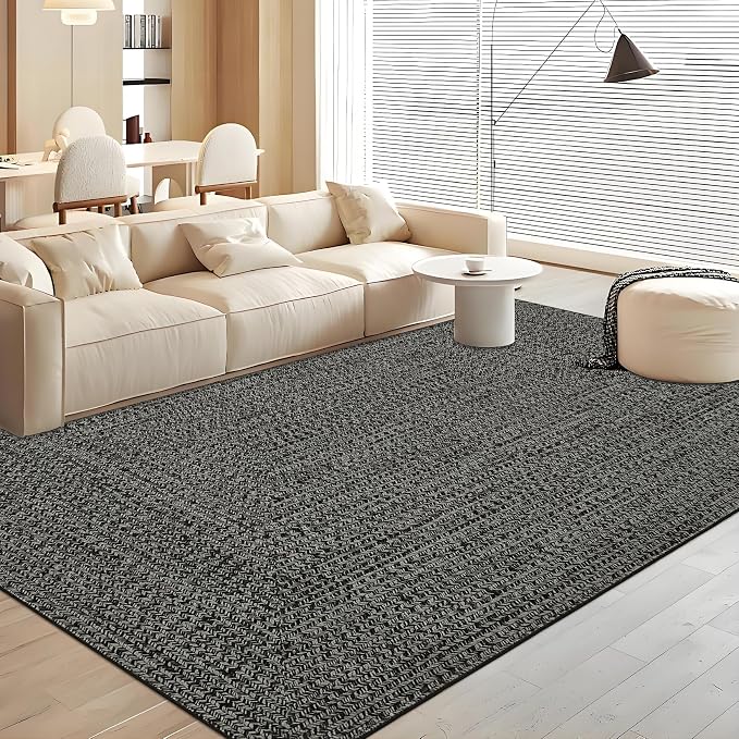 Printed Washable Rugs 4x6 Rug for Living Room Modern Area Rug for Bedroom Blue Geometric Non Slip Entryway Rug Soft Throw Rugs Stain Resistant Carpet for Nursery Dining Room 4'x6' Grey/Brown