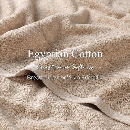 Superior Egyptian Cotton 3-Piece Towel Set, Basic Towels For Bathroom, Home Decor, Guest Bath, Shower, Apartment, Included 1 Face, 1 Hand, 1 Bath Towel, Washcloth, Quick Dry, Taupe