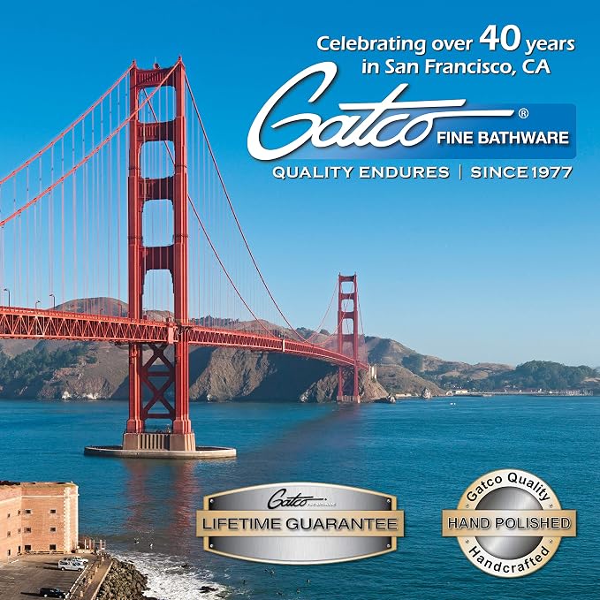 Gatco 1488 Elegant Square Toilet Brush Holder, Chrome