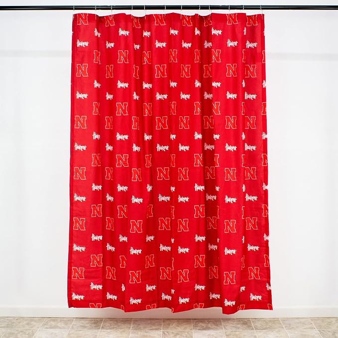 Everything Comfy Nebraska Cornhuskers Bright and Colorful Shower Curtain Cover 70" x 72"