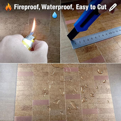 XUANINY Peel and Stick Tile Backsplash Self- Adhesive Wall Tiles Aluminum Mosaic Sticker for Kitchen (11.33"x11.92" Per Sheet, Pack of 10 pcs) (Golden Yellow 10)