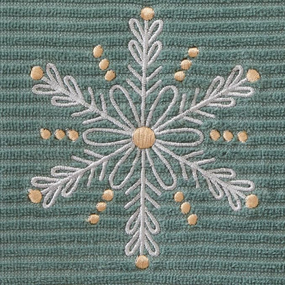 SKL Home Christmas Winter Snowflake Hand Towel Set, Green (2-Pack)