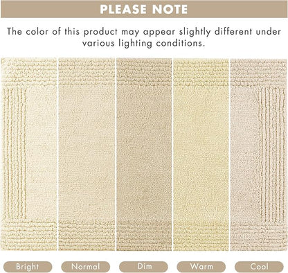Madison Park Splendor Reversible 100% Cotton Tufted Bathroom Rug3000 GSM Hotel Quality Luxurious Plush Medium Pile BathMat Absorbent, Quick Dry, ShowerRoom Décor, 21x34, Natural, 1'9"x2'10"(Pack of 4)
