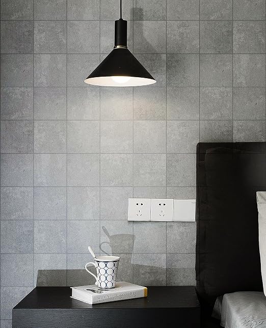W&S 24-Sheets Peel and Stick Floor Tiles,Light Gray Peel and Stick Backsplash, Self Adhesive Flooring for Bathroom, Bedroom, Living Room, Rigid&Thicker Stick on Kitchen Flooring