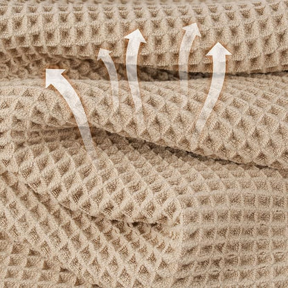 MICROFI New Microfiber Waffle Bath Towels, 2 Pieces, Soft, Absorbent, Fast Drying, Lint Free 430 GSM (30''x60''/76cm x 152cm)