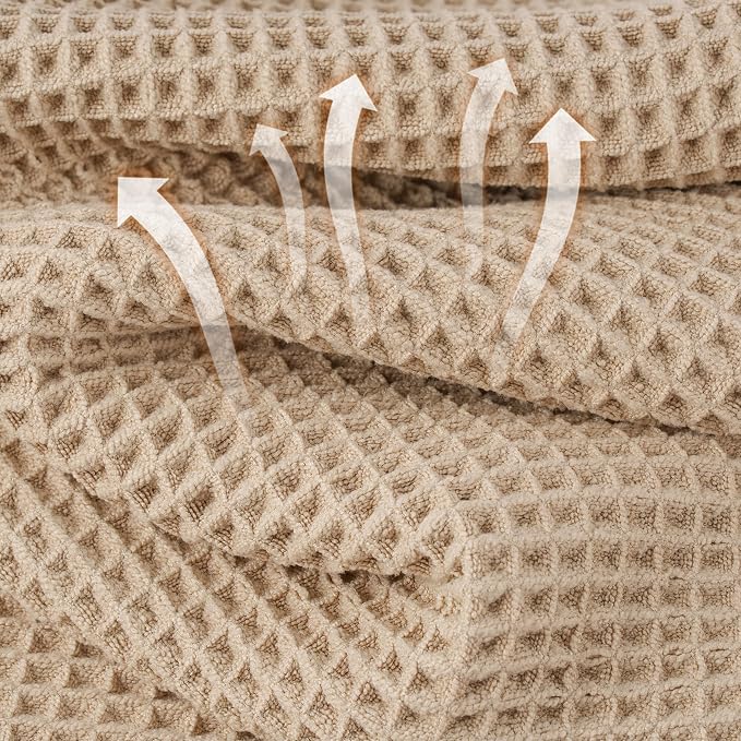 MICROFI New Microfiber Waffle Bath Towels, 2 Pieces, Oversized, Soft, Absorbent, Fast Drying, Lint Free 430 GSM (30''x60''/76cm x 152cm)