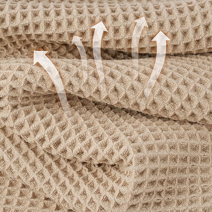 MICROFI New Microfiber Waffle Bath Towels, 2 Pieces, Oversized, Soft, Absorbent, Fast Drying, Lint Free 430 GSM (30''x60''/76cm x 152cm)