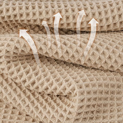 MICROFI New Microfiber Waffle Bath Towels, 2 Pieces, Oversized, Soft, Absorbent, Fast Drying, Lint Free 430 GSM (30''x60''/76cm x 152cm)