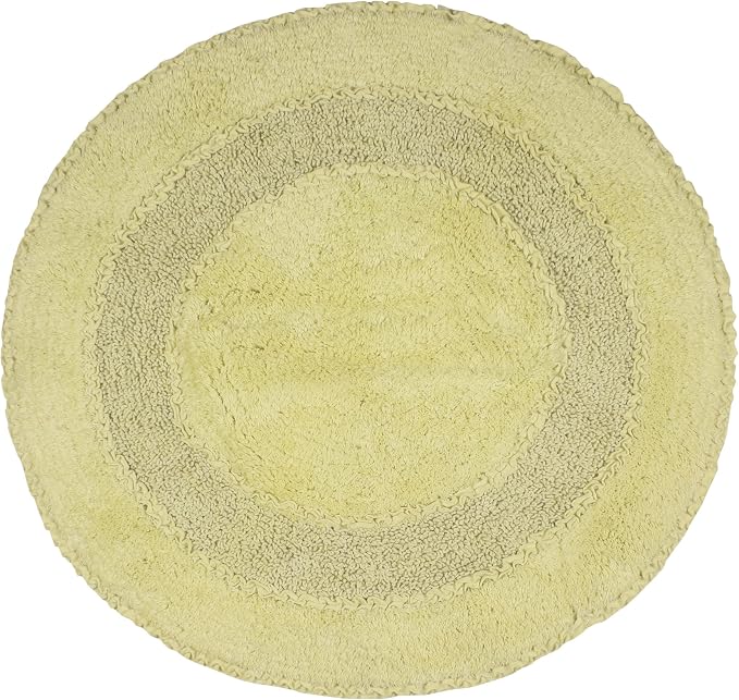 Home Weavers Radiant Collection 100% Cotton Bathroom Rugs Set, Bathroom Décor, Washable Rug, Extra Soft and Absorbent Bath Rug, Kitchen Mat, Bath Mat Set, Bath Floor Mat Non Slip, 30" Round, Green