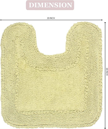 Home Weavers Radiant Collection 100% Cotton Bathroom Rugs Set, Washable Rug, Soft Cotton Extra Soft and Absorbent Bath Rug, Kitchen Mat, Bath Mat Set, Bath Floor Mat Non Slip, 20"x20" Contour, Green