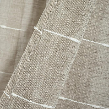 Lush Decor Farmhouse Textured Sheer Window Curtain Valance, 52"W x18"L, Neutral