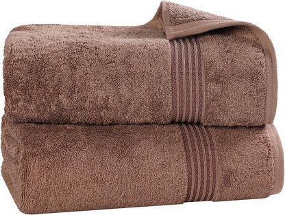 Superior Egyptian Cotton 2-Piece Bath Sheet Towel Set, Oversized Body Towels For Adults And Kids, Large Towel For Bath, Shower, Guest Bathroom, Spa, Gym, Resort, Essentials, Airbnb, Mocha